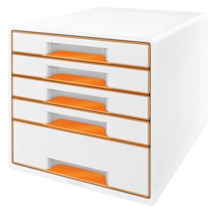 Zásuvkový box Leitz WOW oranžový 5 zásuvek 52141044