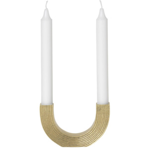Designový mosazný svícen na dvě svíčky Arch Gold
