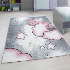 Ayyildiz Kusový koberec dětský Kids 580 růžový medvídek 080x150 cm