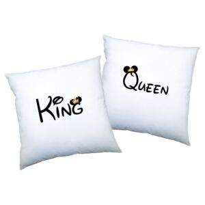 Párové polštářky - Mouse - King & queen Černá