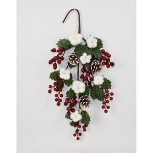 DUE ESSE Vánoční dekorace větvička s bobulemi 54 cm
