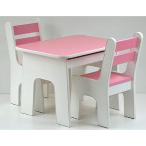 Stůl +židličky se šuplíky K2 růžová