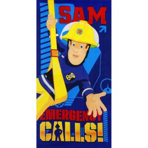 Setino Dětská osuška \"Požárník Sam\" - modrá - 70 x 140 cm