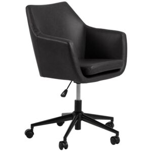 SCANDI Černá koženková konferenční židle Marte