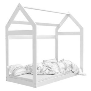 Dětská postel DOMEK + rošt + matrace ZDARMA, 80x160, bílá
