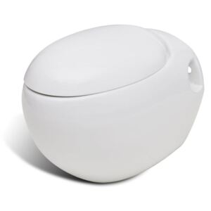 Nové závěsné bílé WC vejčitého tvaru