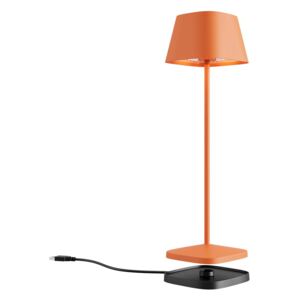 Redo Group 90223 La Nuit, moderní venkovní stolní lampa na baterii LED 2,2W 2700-3000K, stmívatelná, USB, svítí 9hod, hranatá oranžová, výška 36cm, výška 36cm, IP65