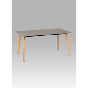 Jídelní stůl 160x90 cm, cappuccino sklo / dub
