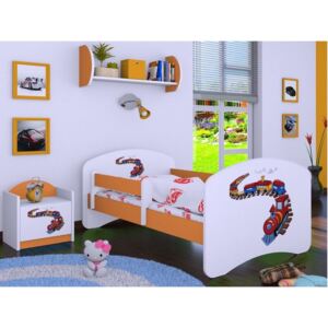 Dětská postel bez šuplíku 160x80cm MAŠINKA - oranžová