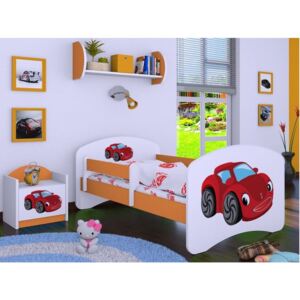 Dětská postel bez šuplíku 160x80cm RED CAR - oranžová