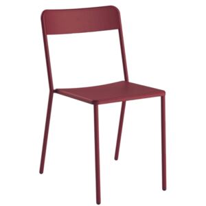 Tmavě červená kovová zahradní židle COLOS C 1.1/1