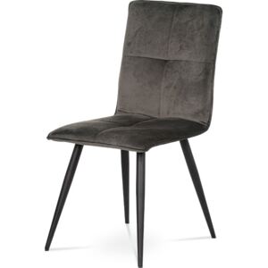 Jídelní židle, šedá látka samet, kov černý mat AUDCL-601 GREY4