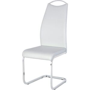 Autronic Jídelní židle HC-981 WT bílá koženka / chrom