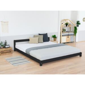 Benlemi Dvoulůžková dřevěná postel Comfy ve scandi stylu Barva hranolů: Černá, Barva ploch: Černá, Roměr: 160x200 cm