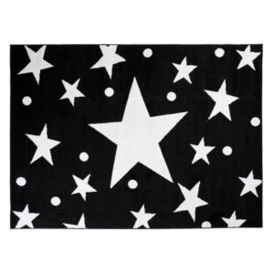 Moderní kusový koberec BALI C440A Hvězdy černý / bílý Rozměr: 120x170