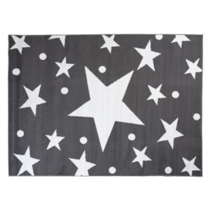 Moderní kusový koberec BALI C440A Hvězdy tmavě šedý / bílý Rozměr: 120x170