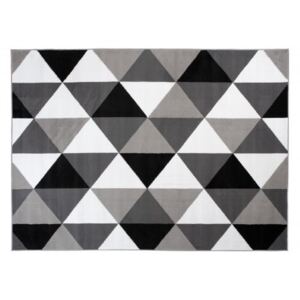 Moderní kusový koberec BALI C603B trojúhelníky světle šedý / bílý Rozměr: 80x150