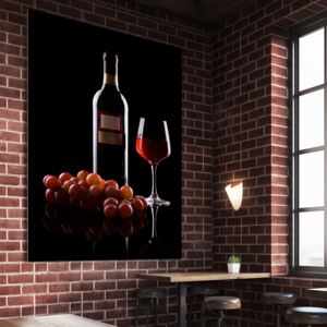 Obraz - jednoduché zátiší červeného vína strukturovaný lehčený plast 30 x 40 cm