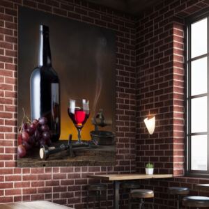 Obraz zátiší láhve červeného vína pátno na podrámku 30 x 40 cm