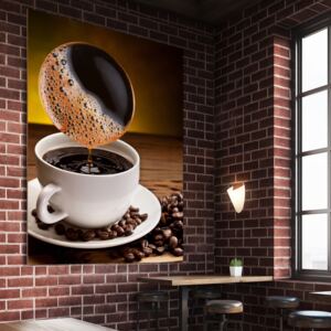 Obraz - šálek kávy strukturovaný lehčený plast 30 x 40 cm