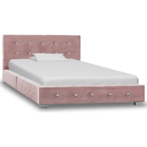 Rám postele růžový samet 90 x 200 cm