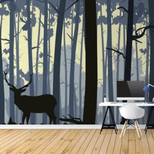 Tapeta - noční les samolepící satén 240 x 260 cm
