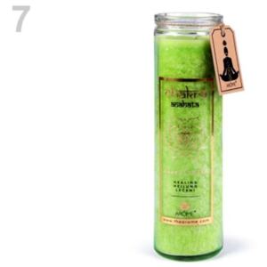 Vonná svíčka ve skle velká - 7 zelená sv. léčení Stoklasa