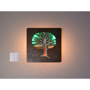 Nástěnné svítidlo podsvícené Tree Chestnut W-58NT Typ: s ovladačem 31x31cm, Výběr barvy dekoračního světla: zelená + žlutá + červená