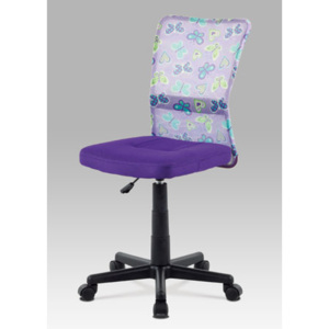 Autronic Kancelářská židle, fialová mesh, plastový kříž, síťovina motiv KA-2325 PUR