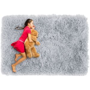 Plyšový dětský koberec MAX STŘÍBRNÝ