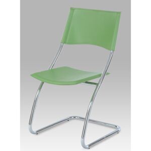 Autronic - Židle chrom / zelená koženka - B161 GRN