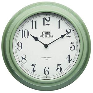 Kitchen Craft - hodiny Living Nostalgia, zelené 25 cm (Nástěnné hodiny v zeleném odstínu z kolekce Living Nostalgia skvěle doplní interiér každé domácnosti. Vintage design, kvalitní hodinový strojek, krémový rámeček se sklem.)