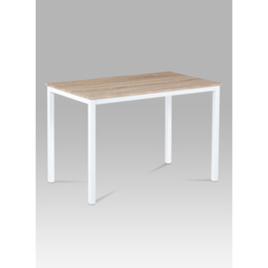 Autronic Jídelní stůl 110x70 cm, bílý kov / sonoma