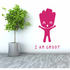 GLIX Groot 3 - samolepka na zeď Růžová 80x45 cm
