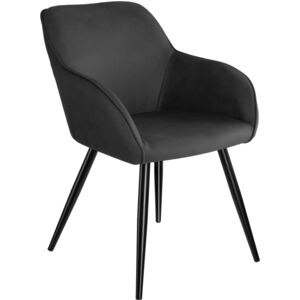 Tectake 403669 židle marilyn stoff - antracit-černá