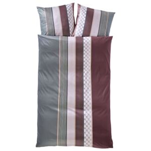 JOOP! Ložní prádlo z Mako saténu 'Cornflower Stripes', vínová, 135x200cm