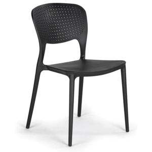 Plastová jídelní židle EASY, černá, 4 ks