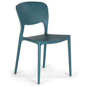Plastová jídelní židle EASY, modrá, 4 ks