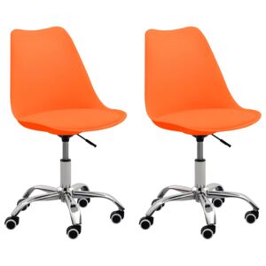 Kancelářské židle 2 ks oranžové umělá kůže