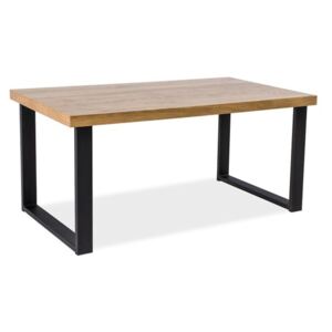 Stůl UMBERTO dub/černý 150x90, 150 x 90 cm, hnědá dub sonoma
