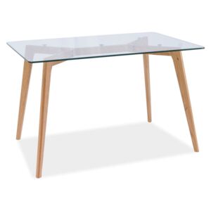 Stůl OSLO 120x80, 120 x 80 cm, transparentní dub sonoma, dřevo