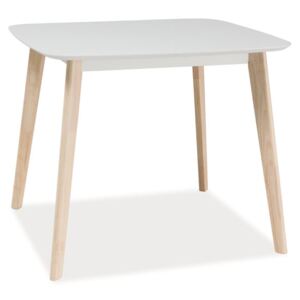 Stůl TIBI bílý/dub bělený 90x80, 90 x 80 cm, bílá dub sonoma, dřevo