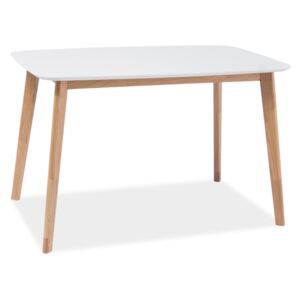 Stůl MOSSO A bílý/dub 120x75, 120 x 75 cm, bílá , dřevo
