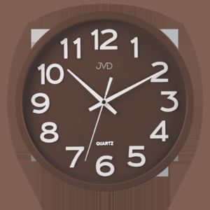 Plastové pastelové nástěnné tiché netikající dětské hodiny JVD HX2413.13 (hnědé pastelové dětské nástěnné hodiny)