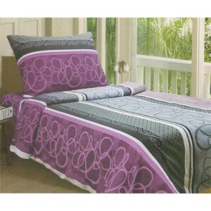 Lida 2-dílné povlečení ornamenty bavlna/mikrovlákno fialová šedá 140x200 na jednu postel množství v balení: 1 x přikrývka, 1 x polštář