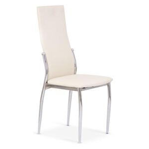 K3 židle chrom / vanilková, Sedák s čalouněním, Nohy: chrom, eko kůže, barva: béžová, bez područek chrom