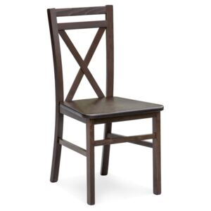 DARIUSZ 2 židle tmavý ořech, Sedák bez čalounění, Nohy: buk, dřevo, barva: hnědá, bez područek buk