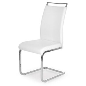 K250 židle bílá, Sedák s čalouněním, Nohy: chrom, kov, barva: bílá, bez područek chrom