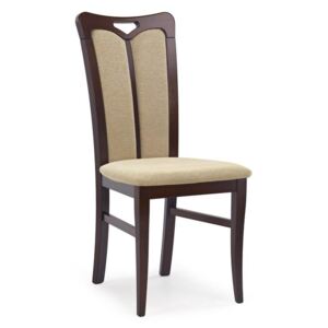 HUBERT2 židle tmavý ořech / Polstrování: Torent Beige, Sedák s čalouněním, Nohy: buk, orech, barva: hnědá, bez područek ořech