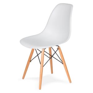 Židle 130-DPP bílá #01 abs + nohy bukové, Sedák bez čalounění, Nohy: buk, buk, barva: bílá, bez područek buk